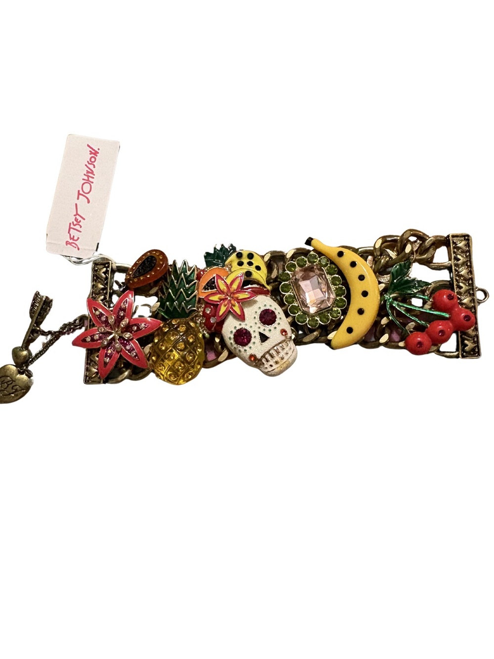 Betsey Johnson Rio Sugar Skull Charm Bracelet